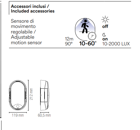 Plafoniera per esterno con SENSORE DI MOVIMENTO in PP bianco , antracite diffusore bianco PC led luce natura 4000°k 14W 1600 lm SENSITIVE Plafoniera per esterno con SENSORE DI MOVIMENTO in PP bianco , antracite diffusore bianco PC led luce natura 4000°k 14W 1600 lm SENSITIVE